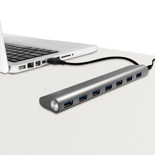 LogiLink UA0308, USB 3.0 (3.1 Gen 1) Typ-A, USB 3.0 (3.1 Gen 1) Typ-A, 5000 Mbit-s, Grå, Svart, Aluminium