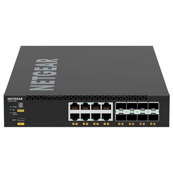 NETGEAR XSM4316 - Hanterbar Ethernet-switch 8 portar 10 Gigabit 8x SFP+ - Rackbar Svart