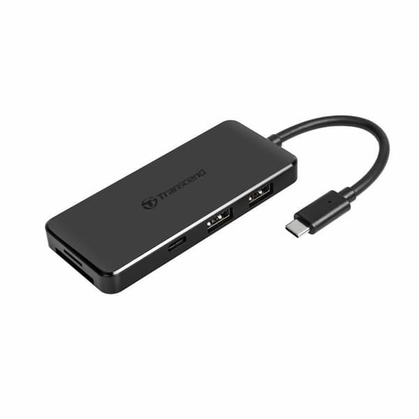 TRANSCEND HUB5C 6-i-1 USB Type-C Hub - 2 x USB 3.1 Gen 1 + 1 x USB 3.1 Gen 2 + 1 x USB-C