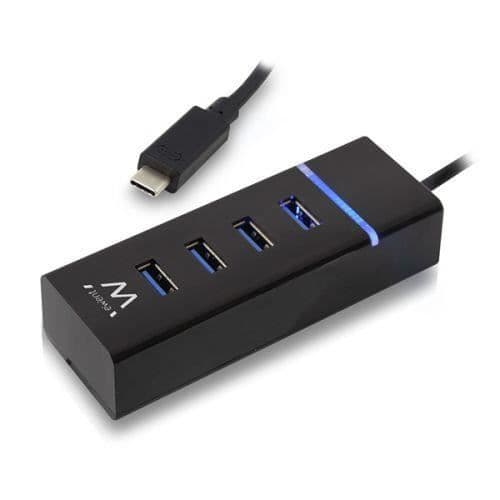 Ewent EW1137 USB 3.1 4-Port USB Hub Svart