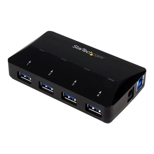 STARTECH 4-portars USB 3.0 Hub plus dedikerad laddningsport - USB-hubb med snabbladdningsstation - 1x 2,4 A