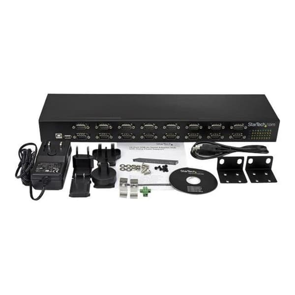 USB Seriell Hub - STARTECH - USB till 16x DB9 RS232 Adapter - Rackmonterbar - FTDI - Svart
