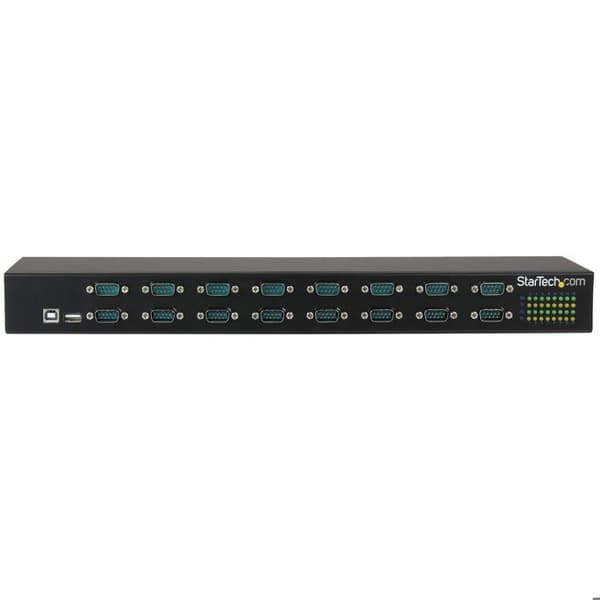 USB Seriell Hub - STARTECH - USB till 16x DB9 RS232 Adapter - Rackmonterbar - FTDI - Svart