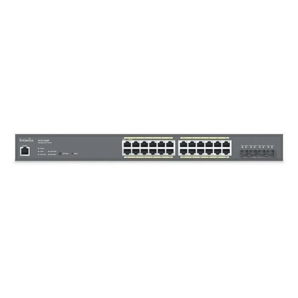 EnGenius Switch med 24 Gigabit Ethernet PoE portar, L2+ Hanterad Grå