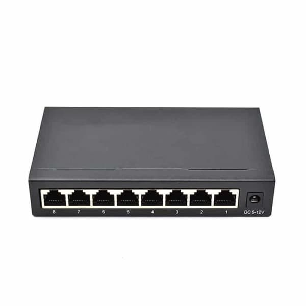 Diprogress DPNS08GM Switch med 8 Gigabit-portar icke-hanterad svart väggmonterbar