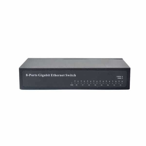 Diprogress DPNS08GM Switch med 8 Gigabit-portar icke-hanterad svart väggmonterbar