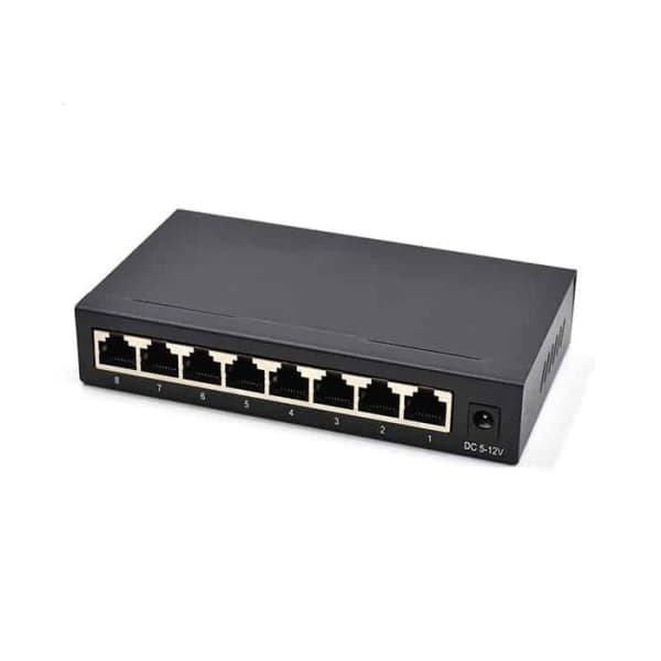 Diprogress DPNS08GM Switch med 8 Gigabit-portar icke-hanterad svart väggmonterbar