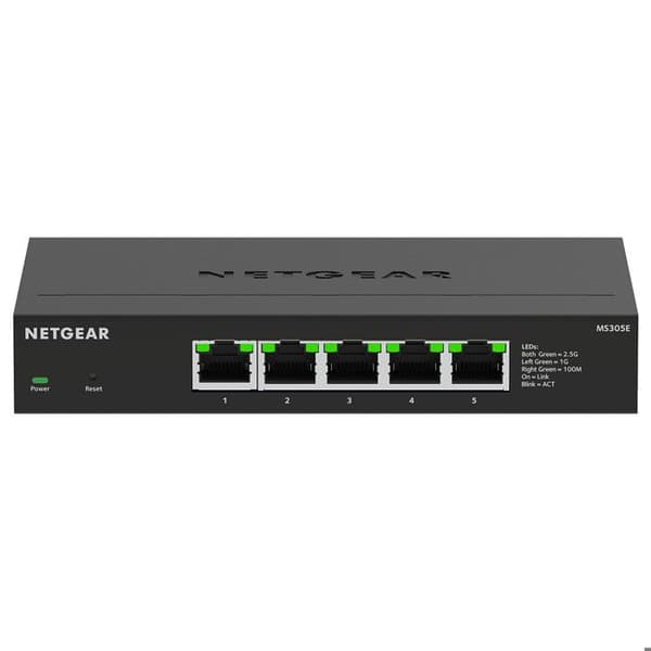 Switch Multigigabit - NETGEAR - 5PT Multigig Plus - 5 portar - 10 Gbit/s - Kompakt design Svart