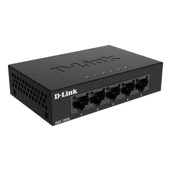 Skrivbords omkopplare D-Link DGS-105GL/E Svart