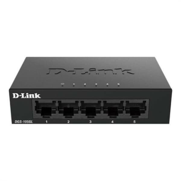 Skrivbords omkopplare D-Link DGS-105GL/E Svart Svart