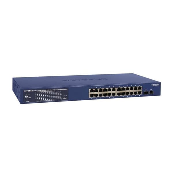 NETGEAR GS724TP - Hanterbar Ethernet-switch med 24 Gigabit PoE+ portar 190W och 2x SFP - Rackbar