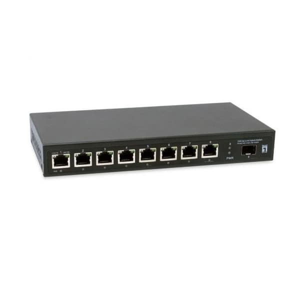 LevelOne Switch 9 portar 2.5GbE 8 PoE+ GEP-0925 - Professionell nätverksteknik