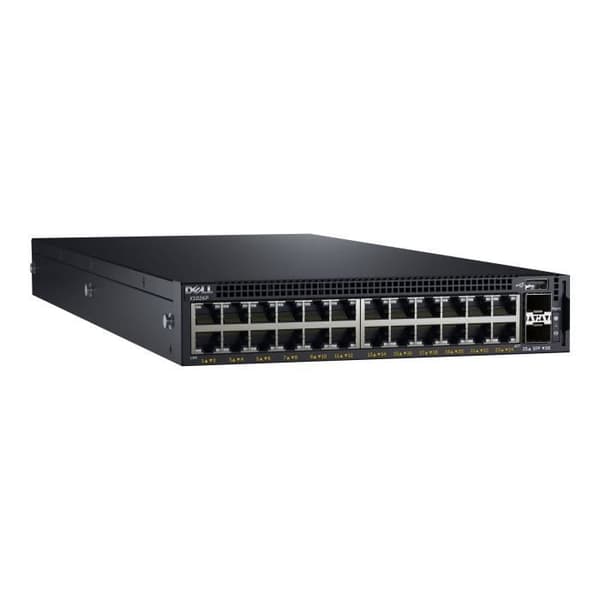 Dell Networking X1026P Smart Web Hanterad Switch 24x 1GbE PoE (upp till 12x PoE+) och 2x 1GbE SFP portar/X1026X1026P Begränsad Livstidsgaranti- USED Svart