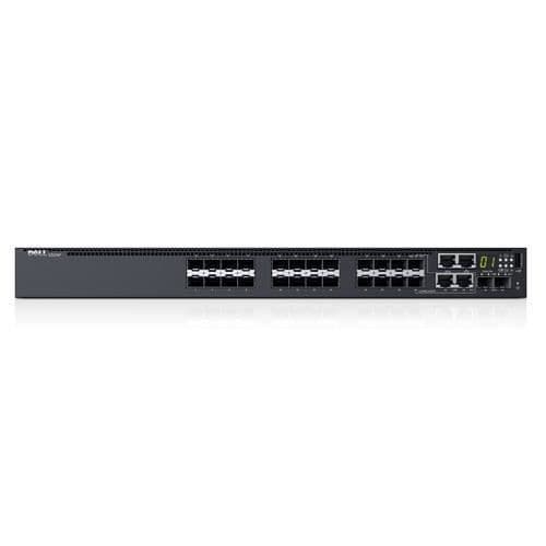 DELL Networking S3124F - Switch - C3 - Hanterad - 24 x Gigabit SFP + 2 x 10 Gigabit SFP+ + 2 x kombinerad SFP Gigabit- USED Svart