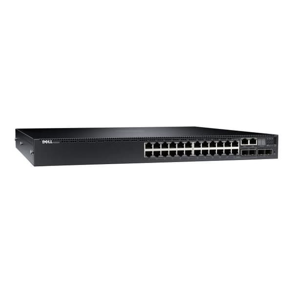 Dell Networking N3024 Switch C3 Hanterad 24 x 10-100-1000 + 2 x 10 Gigabit SFP+ + 2 x SFP Gigabit kombinerad Rackmonterbar- USED