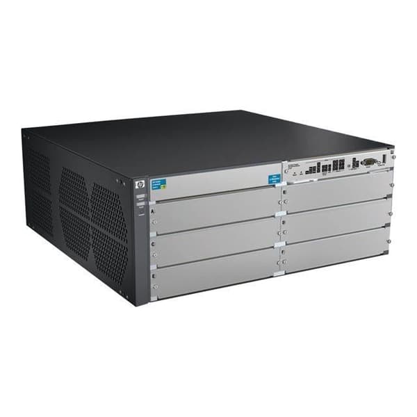 HP E5406 zl switch - C4 - Managed - Rackmonterbar - PoE - med HP E5400 zl Premium-licens- USED Grå
