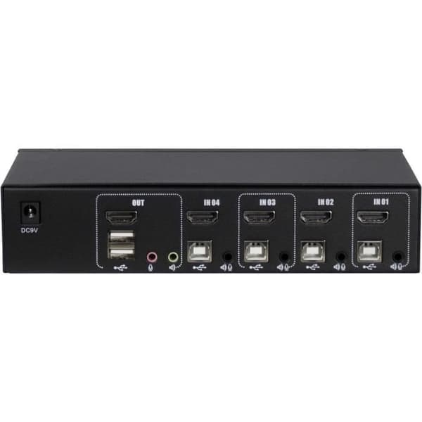 INTER-TECH AS-41HA HDMI SKÄRMBRYTARE, TANGENTBORD OCH MUS SVART (888