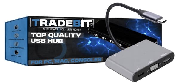 HUB USB-C 5-i-1-adapter HDMI 4k VGA USB 3.0 5Gbps til Windows/Mac/Steam