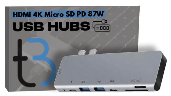 HUB USB-C-ADAPTER HDMI 4k Micro SD Strömförsörjning PD 87W