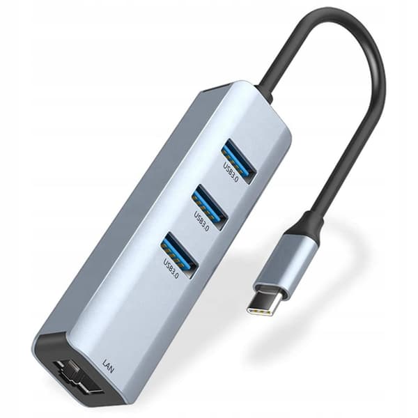 HUBADAPTER USB-C LAN ETHERNET RJ45 GIGABIT 1000 Mbps