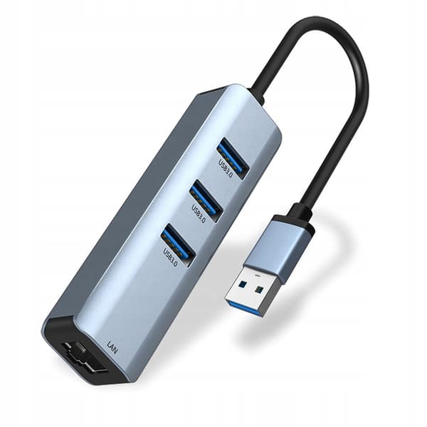 HUB-ADAPTER USB 3.0 LAN ETHERNET RJ45 GIGABIT 1000 Mbps
