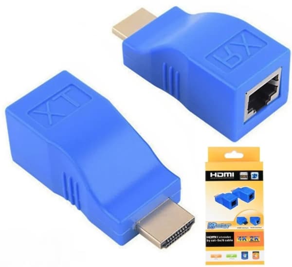 Förlängare-konverterare HDMI till LAN RJ45 över tvinnat par 30M