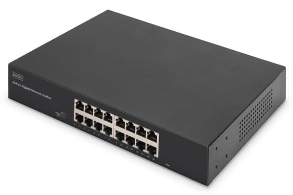 Digitus DN-80112-2, Ohanterad, Gigabit Ethernet (10/100/1000) Svart