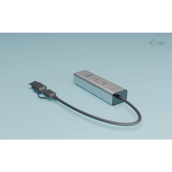 USB-hubb - i-tec - Universell - 4 portar - Power Delivery 85W - Metall Silver