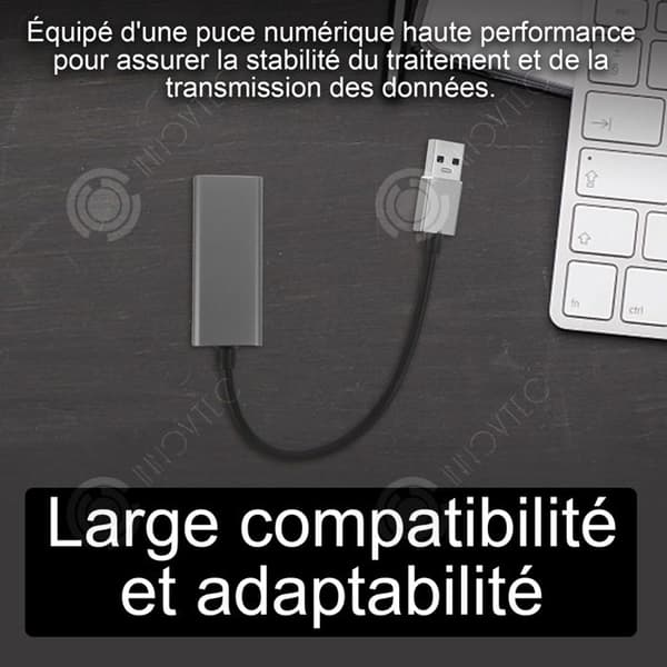 INN USB Ethernet-adapter 10/100/1000 Mbps Ethernetöverföringshastighet USB 3.0 till RJ45 Snabb och stabil överföring Ljus