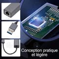 Miniatyrbild 2 av 4: INN USB Ethernet-adapter 10/100/1000 Mbps Ethernetöverföringshastighet USB 3.0 till RJ45 Snabb och stabil överföring Ljus