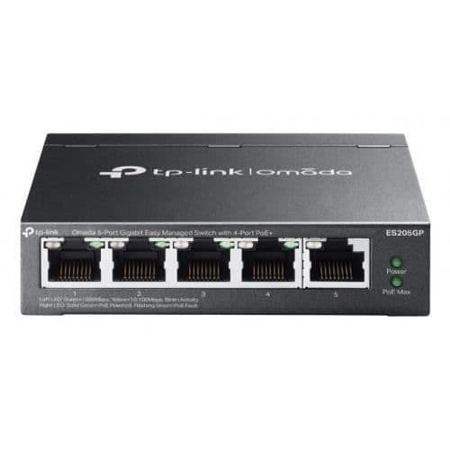 Nätverksswitch - TP-LINK - Omada - 5 Gigabit-portar - 4 PoE+-portar - Kompakt och pålitlig Svart
