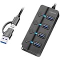 Miniatyrbild 1 av 2: USB 3.2 Gen1 Hub - LOGILINK - UA0419 - 4 portar - Strömbrytare - Överbelastningsskydd