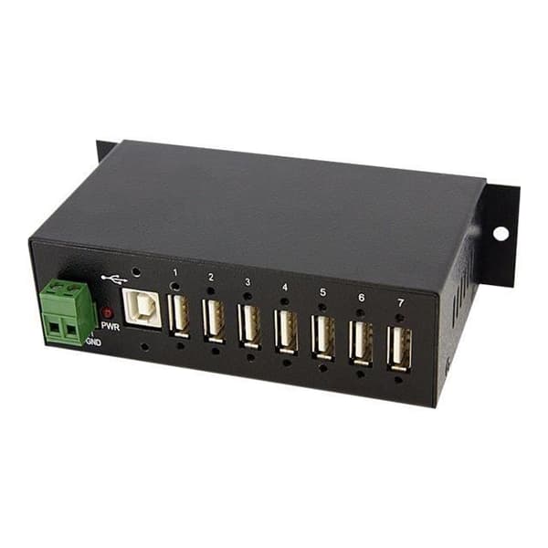 STARTECH USB 2.0-hubb - 7 portar - USB-hubb för vägg- eller DIN-skena montering