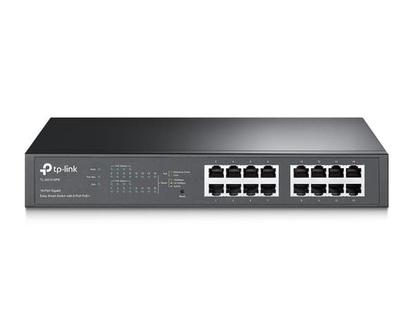 TP-Link 16-portars Gigabit Easy Smart Switch med 8-portars PoE+ Svart