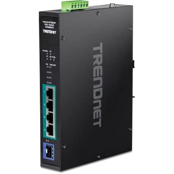 TRENDnet TI-PGM541 Gigabit PoE+ Switch - 5 portar - Temperatur -20° till 65°C - IP30 Rail