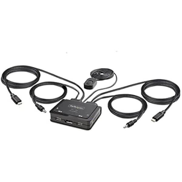 KVM-switch - STARTECH.COM - USB-C DisplayPort 2-portar - 4K 60Hz - Klar att använda