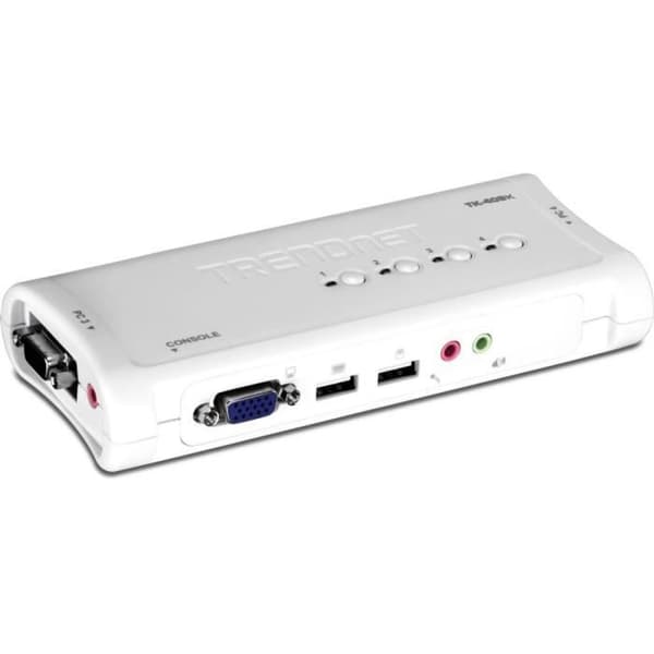 TRENDnet TK-409K KVM 4 Port VGA USB + Audio + Kablar