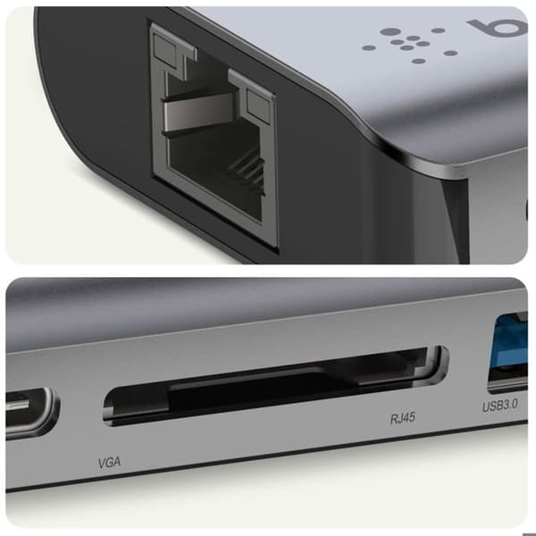 HUB USB-C till HDMI 4K USB Ethernet USB-C Power Delivery 100W Belkin Silver