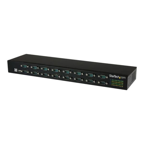 USB Seriell Hub - STARTECH - USB till 16x DB9 RS232 Adapter - Rackmonterbar - FTDI - Svart