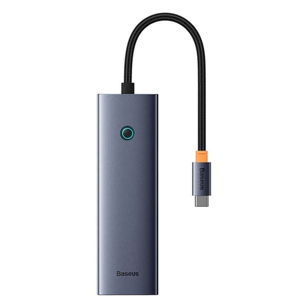 Hub Typ-C till HDMI, 3xUSB, Typ-C, RJ45, 4K@60Hz - Baseus UltraJoy (B00052807813-00) - Grå sidereal