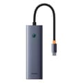 Miniatyrbild 3 av 6: Hub Typ-C till HDMI, 3xUSB, Typ-C, RJ45, 4K@60Hz - Baseus UltraJoy (B00052807813-00) - Grå sidereal