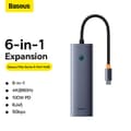 Miniatyrbild 6 av 6: Hub Typ-C till HDMI, 3xUSB, Typ-C, RJ45, 4K@60Hz - Baseus UltraJoy (B00052807813-00) - Grå sidereal