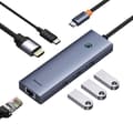 Miniatyrbild 1 av 6: Hub Typ-C till HDMI, 3xUSB, Typ-C, RJ45, 4K@60Hz - Baseus UltraJoy (B00052807813-00) - Grå sidereal