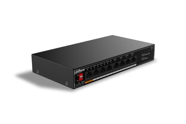 Dahua Technology PoE SG1008LP, Ohanterad, Gigabit Ethernet (10/100/1000), Strömförsörjning via Ethernet (PoE) stöd Svart