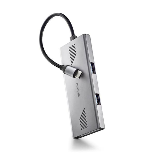 USB-hubb - NGS - WONDERDUO-C - 4 portar (2 USB-C + 2 USB-A) - Aluminium - 5 Gbps