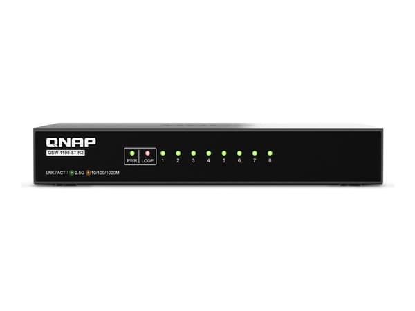 QSW-1108-8T-R2 8-port 2,5 Gbps automatisk nego Sort