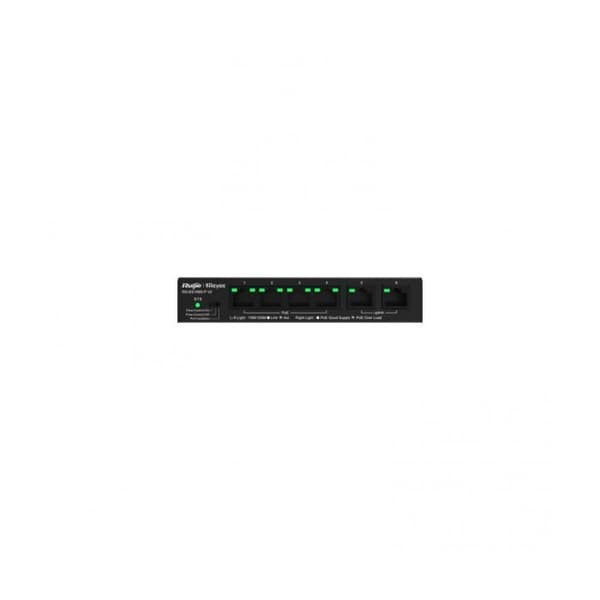 RUIJIE REYEE ETHERNET POE SWITCH 6 (4XPOE) METALL ETHERNETPORTAR Svart