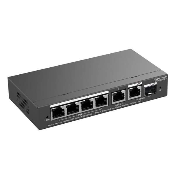 Ruijie Reyee 6-ports Smart Gigabit PoE Switch Svart