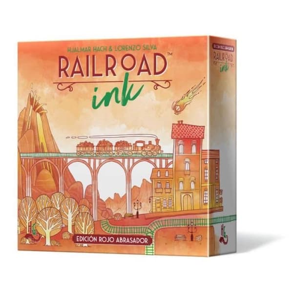 Sällskapsspel - Asmodee - Railroad Ink - Röd Utgåva - Konkurrensutsatt - Inkluderade varianter
