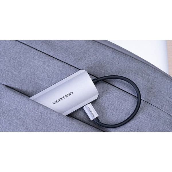 Vention 5-port USB 3 Gen 1 / 3x USB3.0 / PD Hub 0.15M Grå Aluminiumlegering Typ